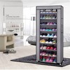 Shoe Storage Organizer 9-Tier - Space Saving Non-Woven Shoe Cabinet with Dust Cover, Fits 36 Pairs (Red) - 4 of 4