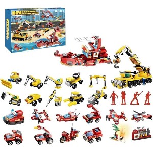 24 Sets Kids Block Sets Party Favors, Mini Car Block Toys, Great for Gift Bag Fillers, Classroom Prizes, Valentine's Day Easter Birthday Gifts - 1 of 4