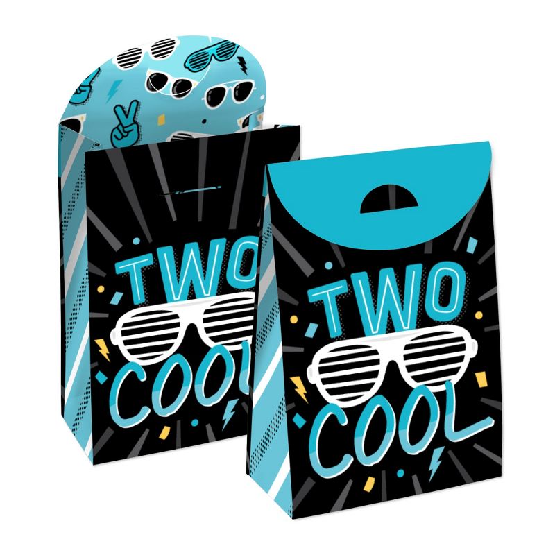 Big Dot of Happiness Two Cool - Boy - Blue 2nd Birthday Party Gift Favor Bags - Party Goodie Boxes - Set of 12, 1 of 9