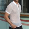 YESFASHION Men's Mesh Fishnet See Through Polo Shirts Muscle T Shirt Workout Transparent Tees Top - 4 of 4