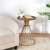 Hollow Edge Vintage Art Side Table, Antique Gold and Natural Colour - 3 of 4