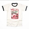 Santa's Book Club Coquette - Women's Ringer Graphic T-Shirt - 2 of 4