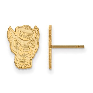 Black Bow Jewelry 14k Yellow Gold North Carolina State Wolfpack NCAA Post Earrings - 1 of 3