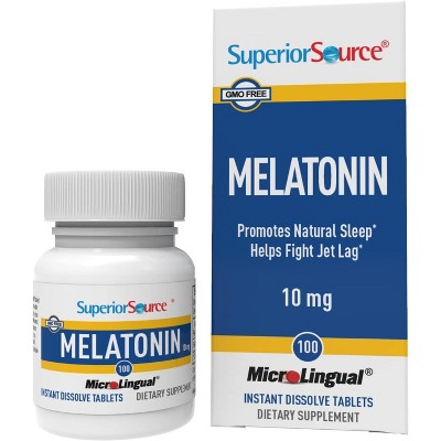 Superior Source Melatonin 10 mg with Chamomile - 100 Quick-Dissolve Micro Tablets