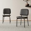 Luck Live Mid-century Modern Dining Chair, Upholstered Leather Seat Back, Stylish Side Chair For Kitchen Dining Room Living Room, Black - 2 of 4