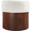 Meridian Furniture,Nimes Velour Fur Fabric Ottoman/Stool - 3 of 4