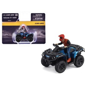 Can-Am Outlander XT 1000R ATV Oxford Blue Metallic with Driver Figure 1/32 Diecast Model by BRP Models - 1 of 4