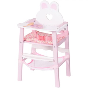 ROBOTIME Doll Furniture Wooden Doll High Chair with Tray, Dollhouse Furniture, Doll House Accessories, Gift for Girls, Pink, 8.7"*11.8"*20.8" - 1 of 4