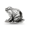 Black Bow Jewelry Sterling Silver Antiqued Frog on Lily Pad Bead Charm - 4 of 4