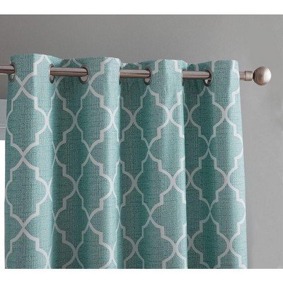 Turquoise Polyester Blackout Grommet Window Curtain Panels