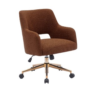 WestinTrends Genevieve Mid-Century Modern Swivel Office Chair With Wheels - 1 of 4