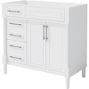 Akoasm 36 Inch Solid Wood Bathroom Vanity Storage Cabinet With Tip-out Drawers, Adjustable Shelf(No Sink)-White - 4 of 4