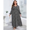 Women's Plus Size  Dress – Alluring Crossover V-Neck, Liquid Drape & High-Leg Slits for Captivating Evenings - 4 of 4