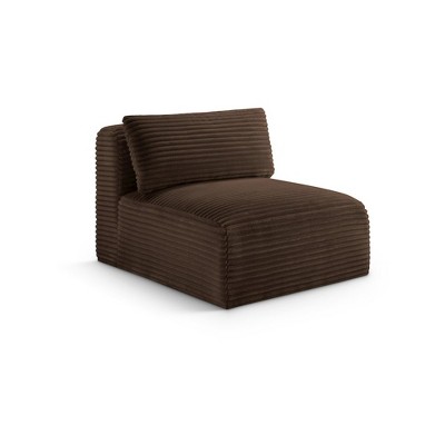 Meridian Furniture,Shaggy Corduroy Performance Fabric Armless Chair