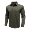 Mens Long Sleeve Polo Shirts Fall Summer Casual Button Collared Fashion Classic Top Blouse With Pocket - 2 of 4