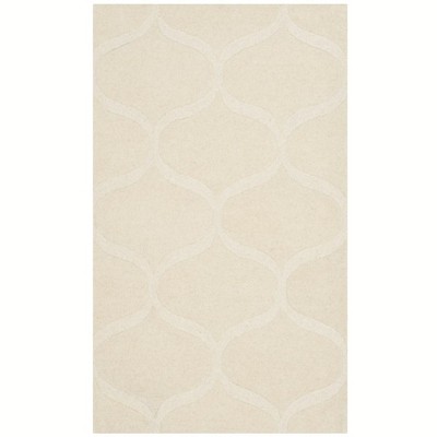 Ivory Hand-Tufted Wool Geometric 3' x 5' Area Rug