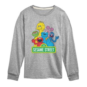Boys' - Sesame Street - Vintage Group With Logo Long Sleeve Graphic T-Shirt - 1 of 3