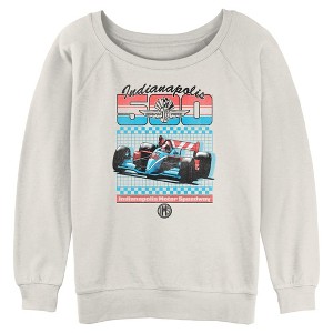 Juniors Womens Indy 500 Retro Sport Classic Car Sweatshirt - 1 of 4