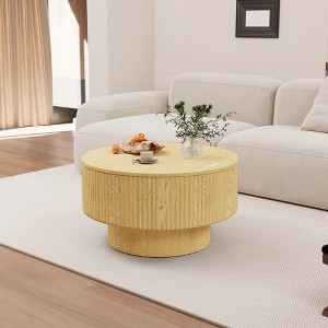 GDFStudio Vela Modern Round Storage Coffee Table - 1 of 4