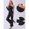 INSPIRE CHIC Women's One-Shoulder See Through Wide Legs Party Sequin Jumpsuits - image 2 of 4