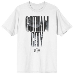 Batman Caped Crusader Gotham City Adult White Crew Neck Short Sleeve T-shirt - 1 of 3