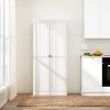 GlasFlength Kitchen Storage Accent Kitchen Cabinet Storage Cabinet Morden Sideboard Cabinet 2 Doors for Dining Room, White, 27.6"*13.8"*61" - 4 of 4