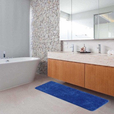 Evideco French Home Goods Ultra-Soft Microfiber Bath Mat Runner - Non-Slip, Machine Washable - Perfect for Double Sinks & Bathrooms