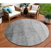 Gray Silver And Charcoal Ombre Washable Indoor Outdoor Area Rug - 2 of 4
