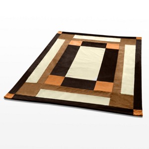 Slickblue Luxury Patchwork Throw Blanket 59"x78.7", Soft Coral Fleece, Ideal for Bedroom & Couch, 6 Color Options - 1 of 3