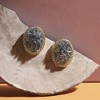 SOHI Women's Embellished Cluster Oval Stud Earrings - 2 of 4