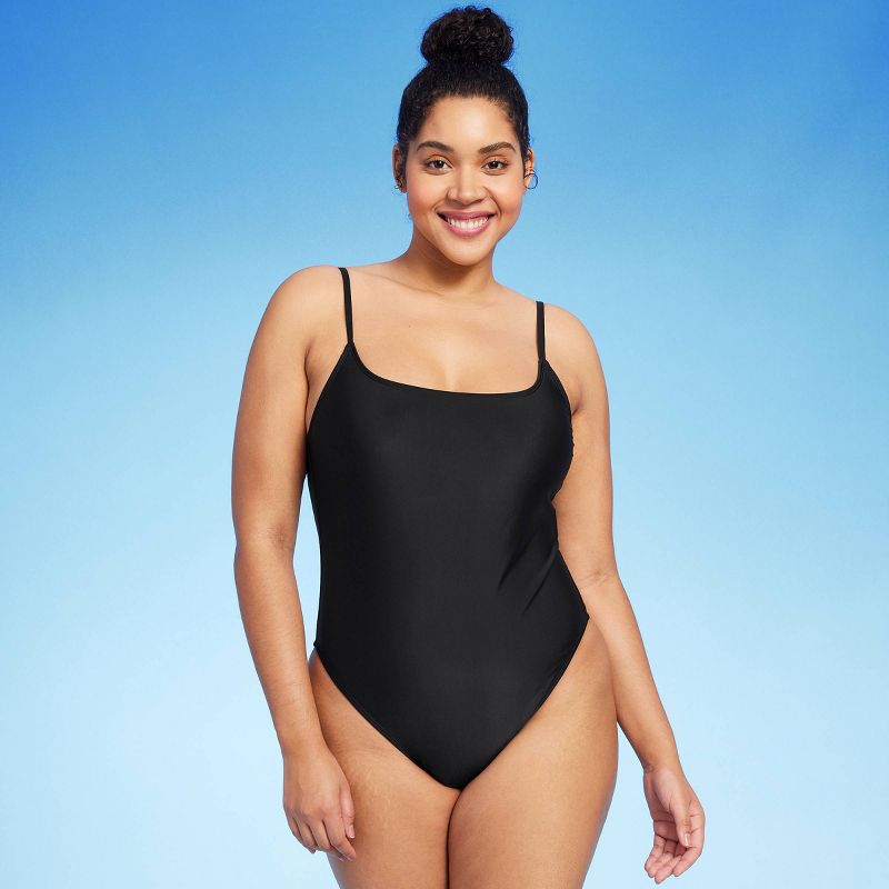 Women's High Leg Cheeky Scoop Back One Piece Swimsuit - Wild Fable™, 5 of 9