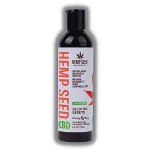 Earthly Body Hemp Seed Massage & Body Oil (8 oz) - Isle of You | Non-Greasy & Moisturizing Leaves Skin Soft & Silky - 1 of 2