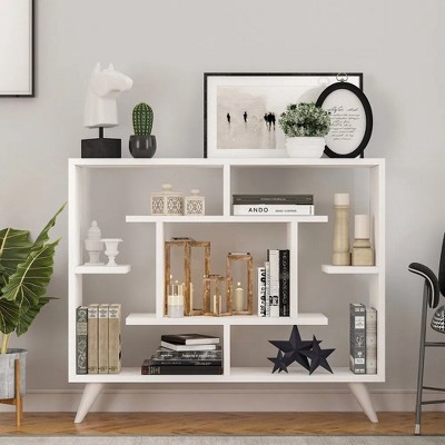 Geometric Bookcase with Anti-Tipping Kit and Storage Shelving Unit