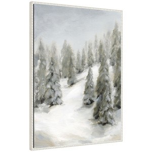 Kate & Laurel All Things Decor 28"x38" Sylvie Beaded Evergreen Hills Framed Canvas by Mackenzie Nelson White - 1 of 4