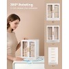 360° Rotating Jewelry Box with Clear Window, Vertical Organizer for Earrings, Bracelets, Necklaces & Rings, White - 3 of 4