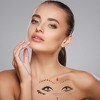 Unique Bargains Waterproof Face Fake Tattoos Gold Tone 3 Pcs - 2 of 4