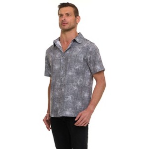 Canada Weather Gear Men’s Short Sleeve Button-Down Shirt – Casual Lightweight Printed Shirt with Chest Pocket - 1 of 4