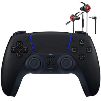 Sony Ps5 Dualsense Controller - Black With Wired Earbuds 