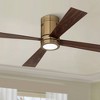52" Casa Vieja Revue Modern Indoor Hugger Ceiling Fan with LED Light Remote Control Bronze Soft Brass Walnut Opal Glass for Living Room Kitchen House - 2 of 4
