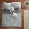 Grungis Silver Metallic Geometric Print 4-Piece Sheet Set,Machine Washable,Easy Care, Bedding Set - 4 of 4