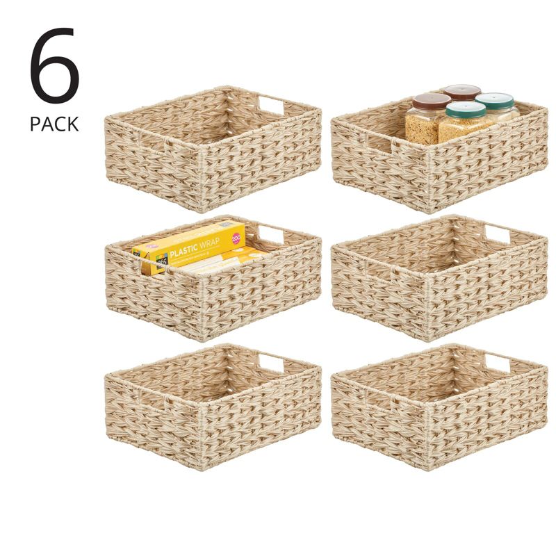 mDesign Woven Ombre Pantry Bin Basket, 6 Pack, 2 of 9