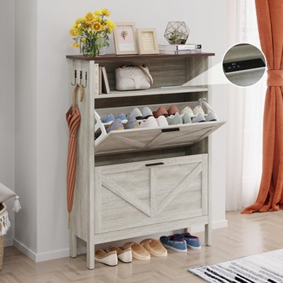 Shoe Storage Cabinet with 2 Flip Drawers,Automatic Deodorization Function