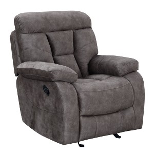 Bogata Upholstered Glider Chair Mushroom - Steve Silver Co.: Polyester Recliner, No Tools Assembly - 1 of 4