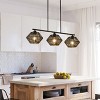 Boho 3-Light Woven Pendant Chandelier, Black Rope Linear Fixture for Kitchen Island or Dining Room - 3 of 4