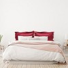 PiccoCasa Satin Silky Oxford Machine Washable Envelope Closure Euro Sham Pillowcases 2 Pcs - 2 of 4