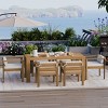 Outdoor 7-Piece Dining Set, Dining Set with Table and Chairs, Dining Chairs with Acacia Wood Frame and Polyester Cushions-Coolbibila - 3 of 4