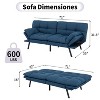 MUUEGM 71" Futon Sofa Bed with Memory Foam, Adjustable Backrest Armrests, Linen Fabric Sleeper Couch for Small Spaces, Living Room, Apartment - 2 of 4