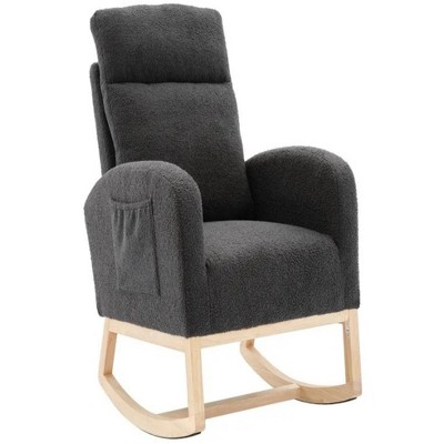 35.43"Modern Accent Rocking Chair Rocking Chair with Solid Wood Legs