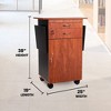 Oklahoma Sound Rolling Portable Multimedia Presentation Cart Stand with Wheels, Dual Flip-Up Side Shelves, Lockable Storage, Cherry/Black - 2 of 4