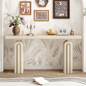 NicBex Elegant and Luxurious Console Table with Unique Legs,Narrow Acacia Wood Entryway Table for Living Room,Hallway,Entryway - 1 of 4